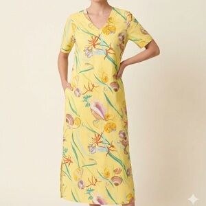 Vintage Coconut cove 100% Silk Maxi caftan dress